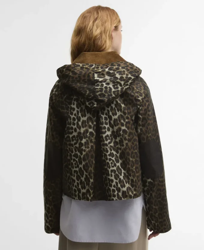 Barbour x GANNI Anorac cerat cu imprimeu leopard