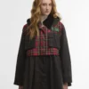 Barbour x GANNI Jacheta cerată cu volane în carouri