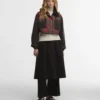 Barbour x GANNI Jacheta cerată cu volane în carouri