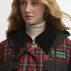 Barbour x GANNI Jacheta cerată cu volane în carouri