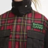 Barbour x GANNI Jacheta cerată cu volane în carouri