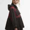 Barbour x GANNI Jacheta cerată cu volane în carouri