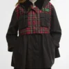 Barbour x GANNI Jacheta cerată cu volane în carouri