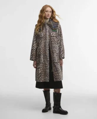 Barbour x GANNI Jacheta impermeabilă cu imprimeu leopard