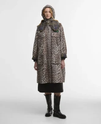 Barbour x GANNI Jacheta impermeabilă cu imprimeu leopard