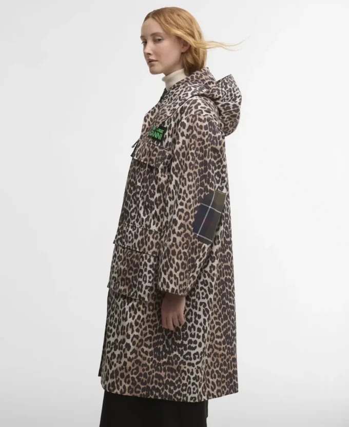 Barbour x GANNI Jacheta impermeabilă cu imprimeu leopard