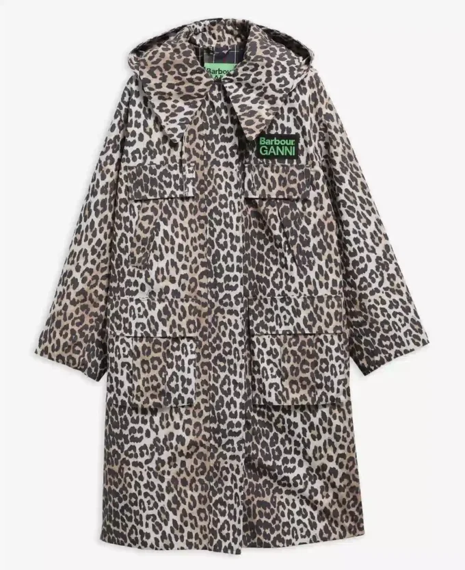 Barbour x GANNI Jacheta impermeabilă cu imprimeu leopard