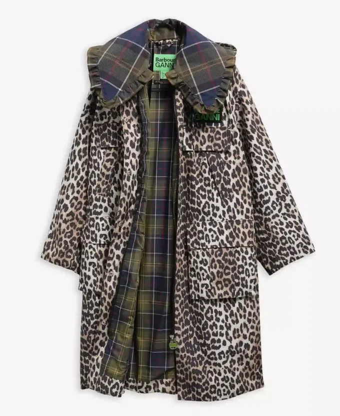 Barbour x GANNI Jacheta impermeabilă cu imprimeu leopard