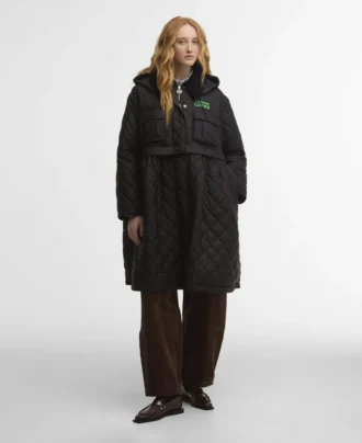 Barbour x GANNI Jacheta matlasată lungă cu basc