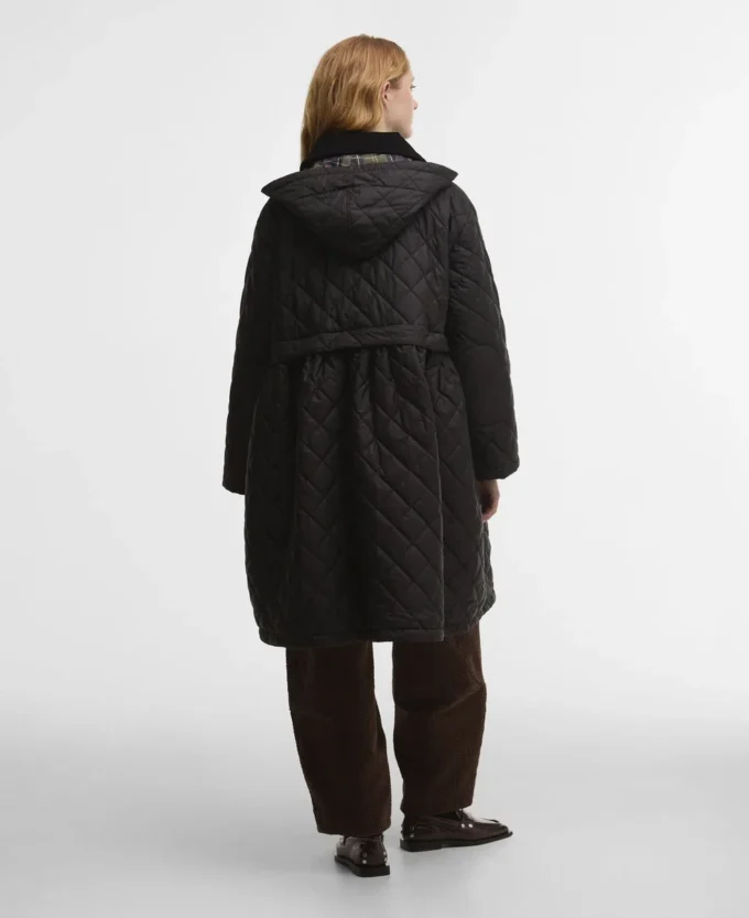 Barbour x GANNI Jacheta matlasată lungă cu basc Barbour x GANNI Jacheta matlasată lungă cu basc