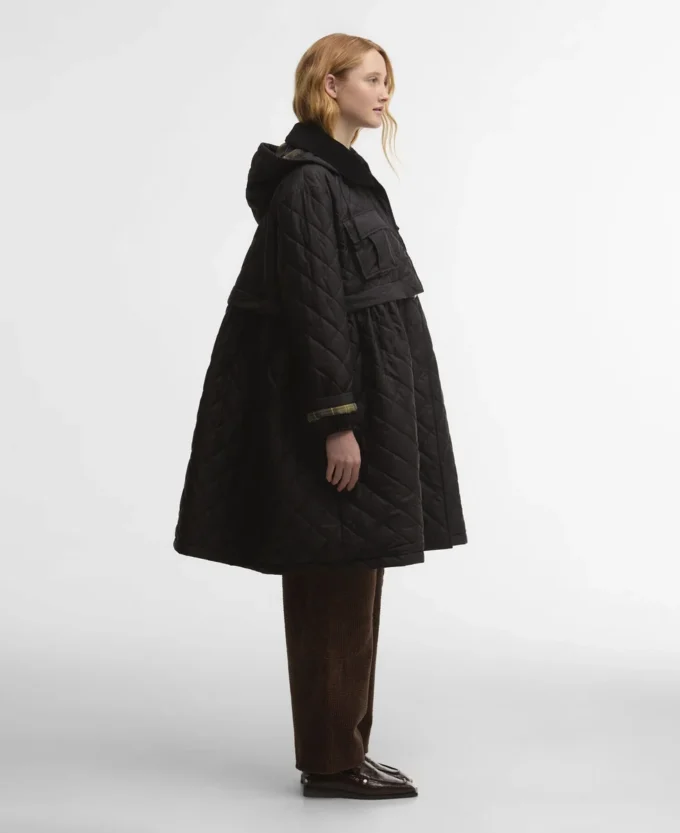 Barbour x GANNI Jacheta matlasată lungă cu basc Barbour x GANNI Jacheta matlasată lungă cu basc