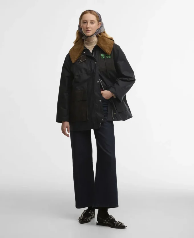Barbour x GANNI Palton din pânză cerată