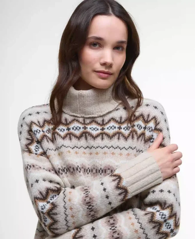 Pulover cu guler rulat Helen Fair Isle Pulover cu guler rulat Helen Fair Isle