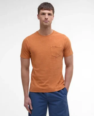 Tricou cu buzunar vopsit cu pigmenți