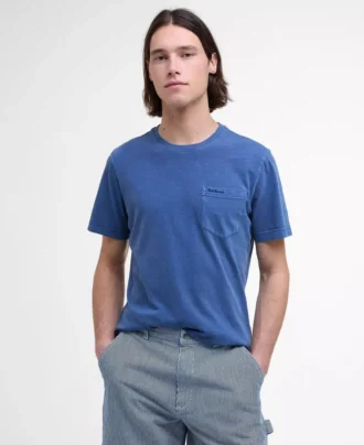 Tricou cu buzunar vopsit cu pigmenți
